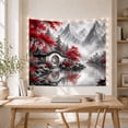 thumbnail image 4 of East Asian Wash with Painting Traditional Pavilion, Serene Japanese Inspired for Japanese Art Lovers, Wall Decor, Housewarming Gift, Tapestry Wall Hanging for Dorm and Living Room, 4 of 6
