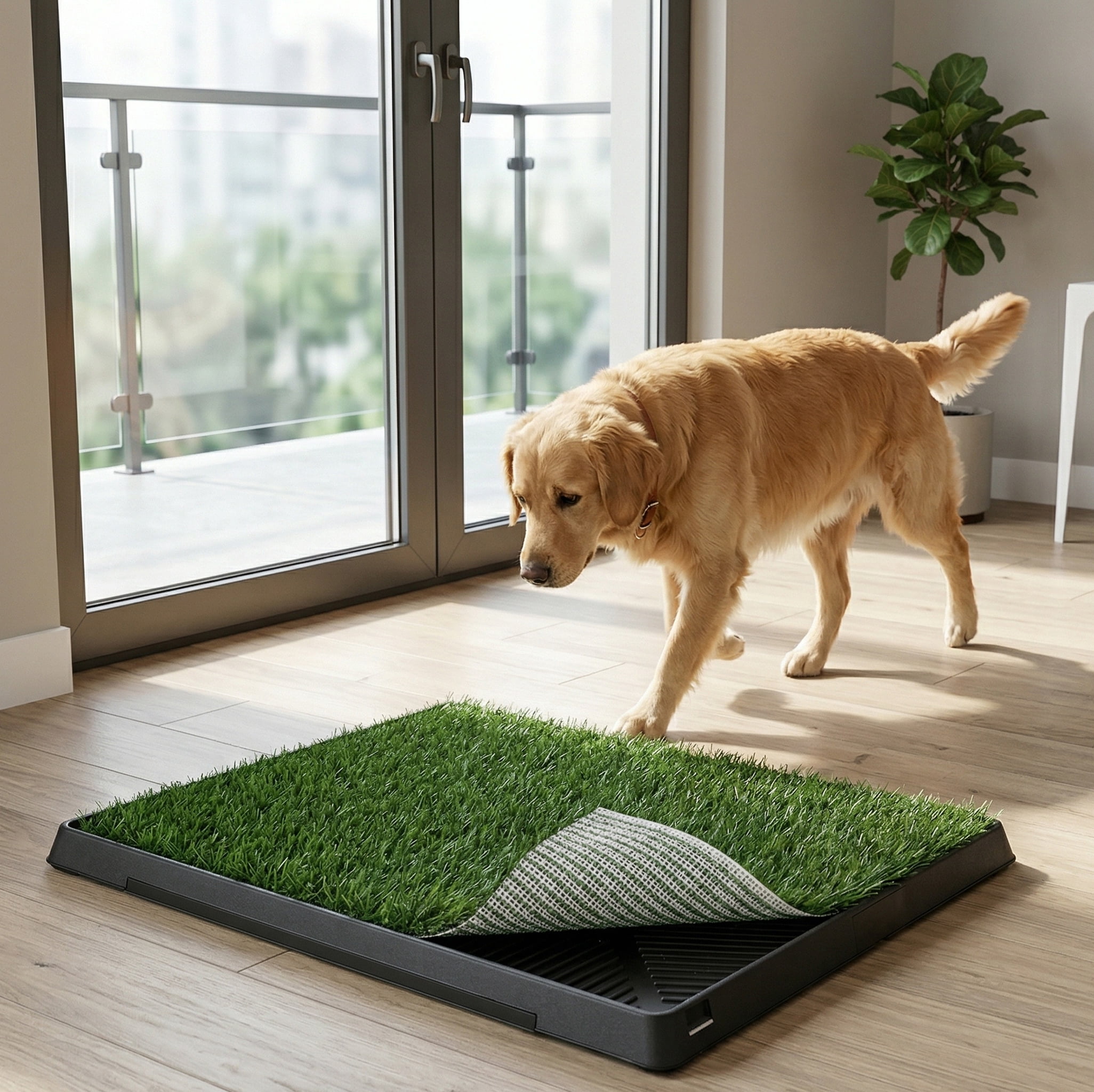 Dog Grass Potty Patch - XL 30x20, 3-Layer Pee Pad Artificial Turf for Indoor/Outdoor