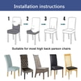 thumbnail image 6 of Large Dining Chair Covers,XL Stretch Printed Chair Protector Universal Removable Washable Anti-Dust Modern Spandex Chair Slipcovers for Kitchen Hotel Wedding-6 Pcs-B, 6 of 9