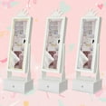 thumbnail image 3 of Ourlova Kids Jewelry Armoire - LED Light, Freestanding Vanity with 3 Storage Drawers, 3 of 9