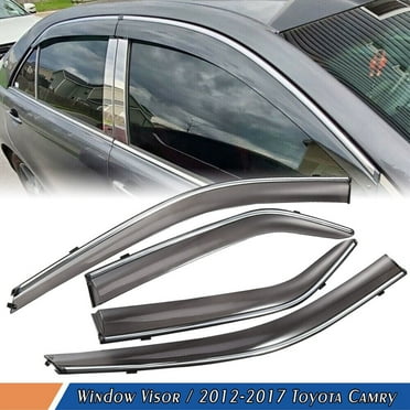 For 2012-2017 Toyota Camry Chrome Trim Window Visor Vent Shade Sun Rain Guards