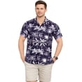 thumbnail image 7 of HAPPY BAY Men's Hawaiian Shirts Short Sleeve Button Down Shirt Men's Casual Shirts Vacation Tropical Beach Summer Party Shirts for Men Funny XL Undyed Forest, Blue, 7 of 7