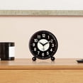 thumbnail image 4 of Reloj despertador analógico alimentado por batería, silencioso, sin tictac, pequeños relojes despertadores para estante, reloj de de noche para Negro Sunnimix Reloj de escritorio, 4 of 8