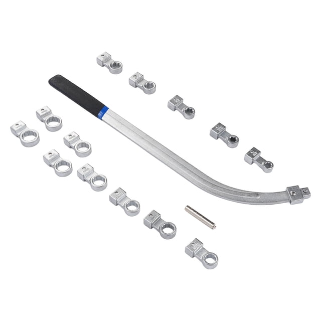 Kit De Herramientas De Polea Tensora De Correa, Adaptadores Múltiples Juego De Llaves De Polea Tensora De Correa De Distribución Auxiliar Acero Robusto Con Caja De Almacenamiento
