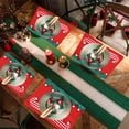 thumbnail image 4 of Juego de manteles individuales navideños con Papá Noel y elfos | Manteles y manteles de franela para mesa y cubiertos | Decoración festiva de cocina roja para cenas, 4 of 7