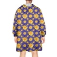 thumbnail image 2 of Purple Sunflower Pattern Wearable Oversized Blanket,Wearable Blanket Hoodie for Adults,Cozy Hooded Blankets with Super Pockets,Super Warm Fuzzy Pullover for Women & Men, 2 of 6