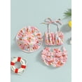 thumbnail image 3 of DcoolMoogl Baby Girl Swimsuit 3 6 9 12 24 Months Infant Fruit Print Bathing Suit Bikini Sets Swimwear Summer Beach 3Pcs Outfit, 3 of 7