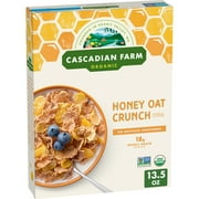 Cascadian Farm Honey Oat Crunch Organic Cereal, Made with Whole Grain, 13.5 oz