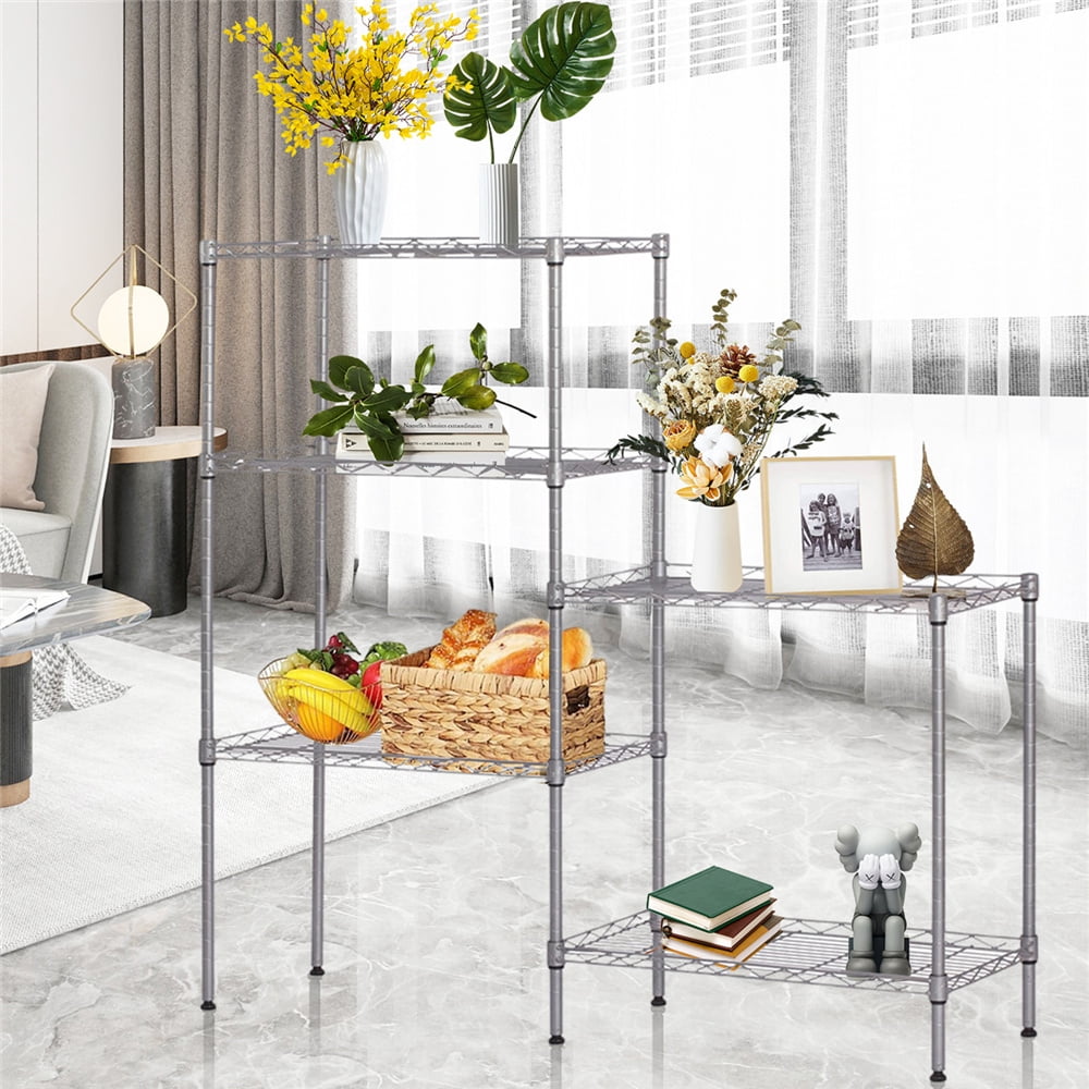 5Shelf Metal Storage Rack, Metal Wire Shelving Unit for Kitchen