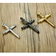 thumbnail image 4 of HOOUN Mens simple design Stainless Steel nail cross pendant necklace chain 3mm 24''-gold, 4 of 9