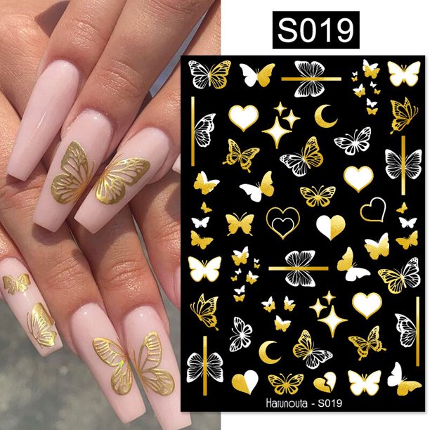 Calcomanías 3D de líneas geométricas de mármol fluorescente Harunouta, pegatinas para uñas, deslizador de hojas de flores para uñas, decoración artística de uñas para primavera y verano Tan Jianjun unisex