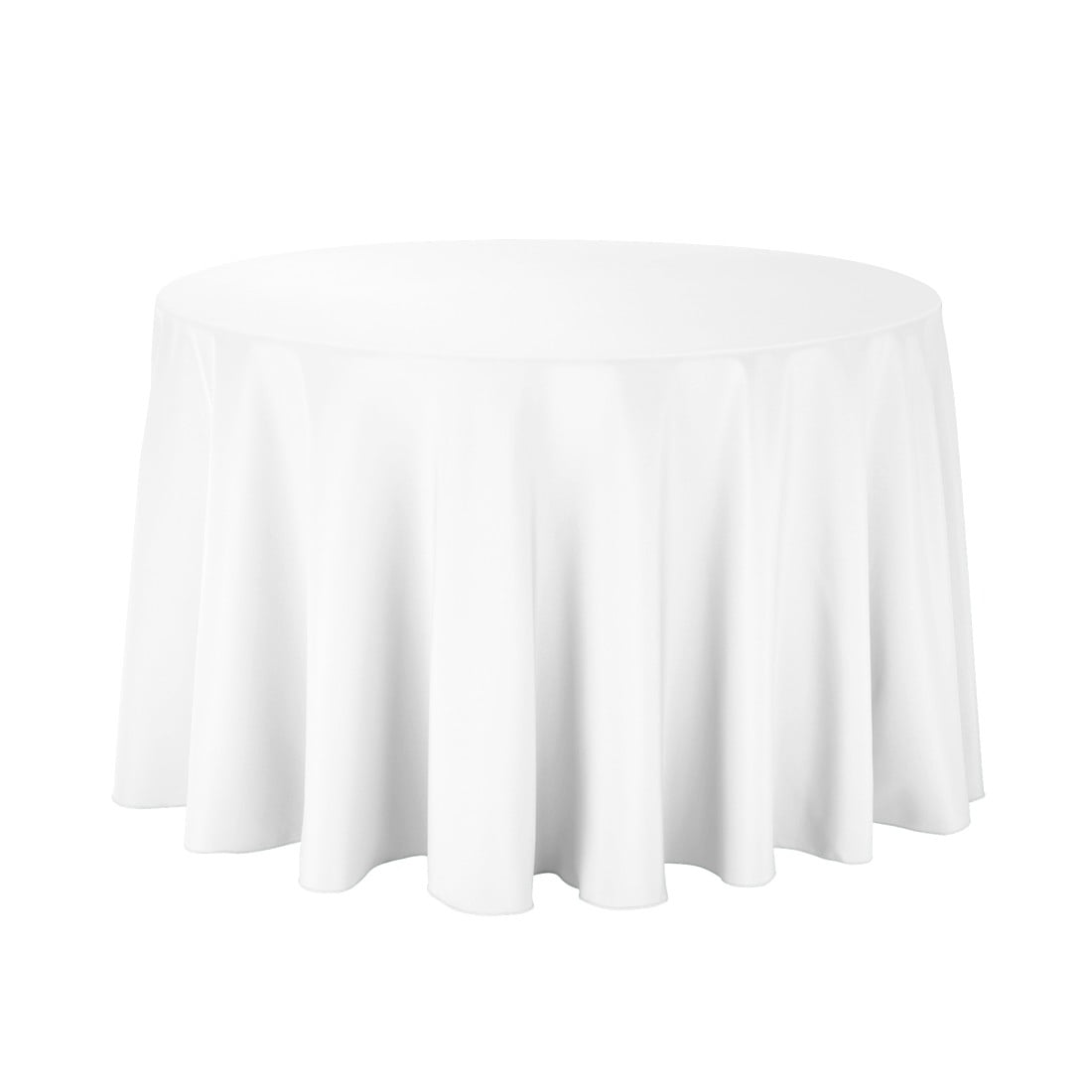 White 120 Polyester Round Tablecloth 120 Round White Tablecloth Economy Rectangle Tablecloths Polyester Com
