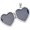 thumbnail image 5 of 14K White Gold With Rose Rhodium 22mm Heart Locket Pendant (27.75 X 21.66) Made In China xl752, 5 of 6