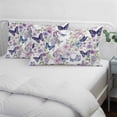 thumbnail image 4 of Pink Flowers Pillow Covers Queen, Spring Floral Purple Butterflies Watercolor Soft Brushed Microfiber Breathable Throw Pillow Covers, Decorative Pillowcase with Zipper for Couch Sofa Bedroom 20"x30", 4 of 9