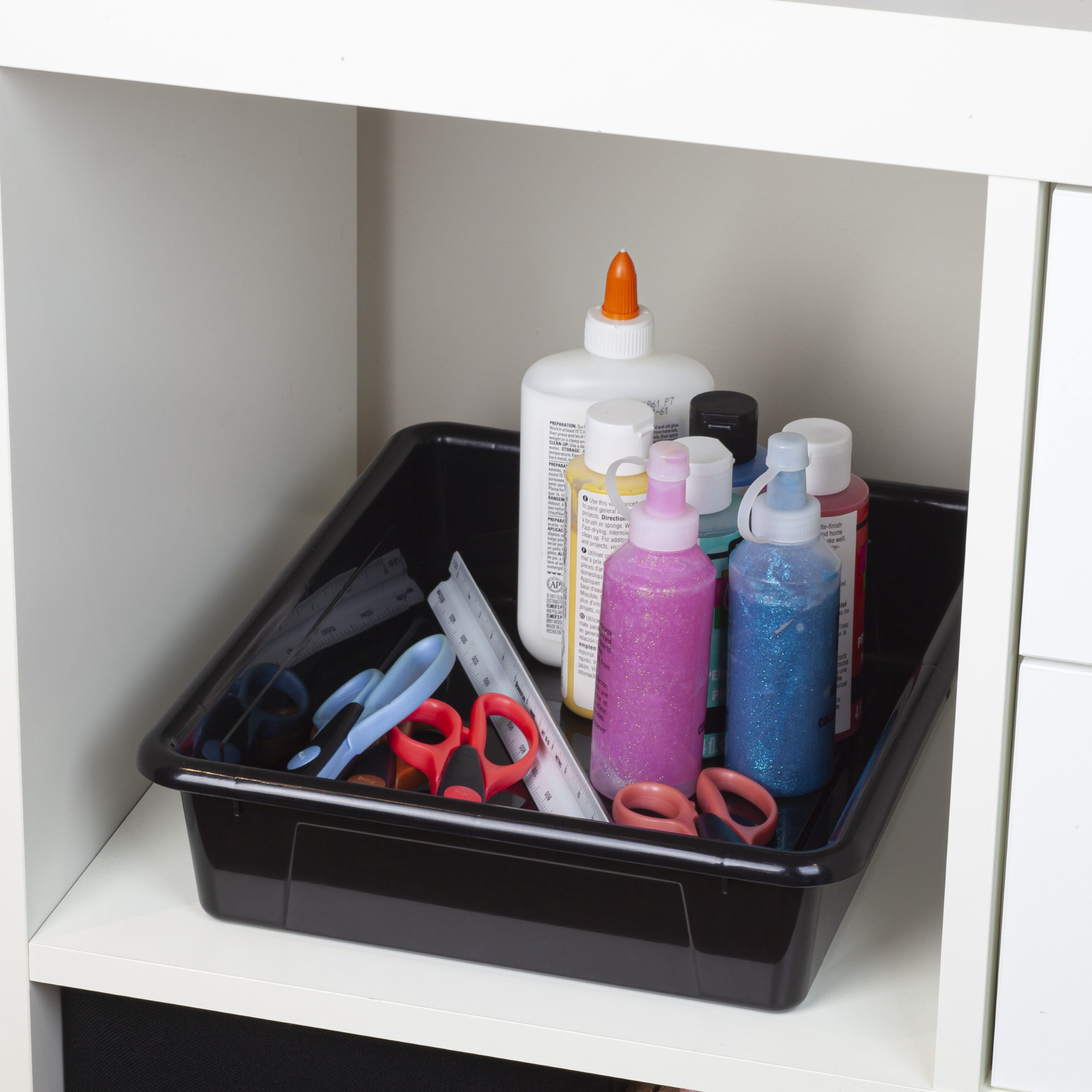 Pen+Gear Plastic Letter Tray, Letter Size Paper Sorter, Black, 5-Pack