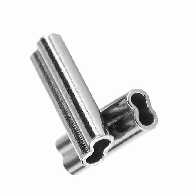 Fishing Line Wire Leader Crimp Copper Tube Connector 6 Sizes 100pcs Double Barrel