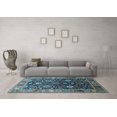 thumbnail image 3 of Ahgly Company Indoor Round Oriental Light Blue Industrial Area Rugs, 3' Round, 3 of 4
