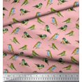 thumbnail image 3 of Soimoi Moss Georgette Fabric Flycathcer Bird Print Sewing Fabric Yard 42 Inch Wide, 3 of 5