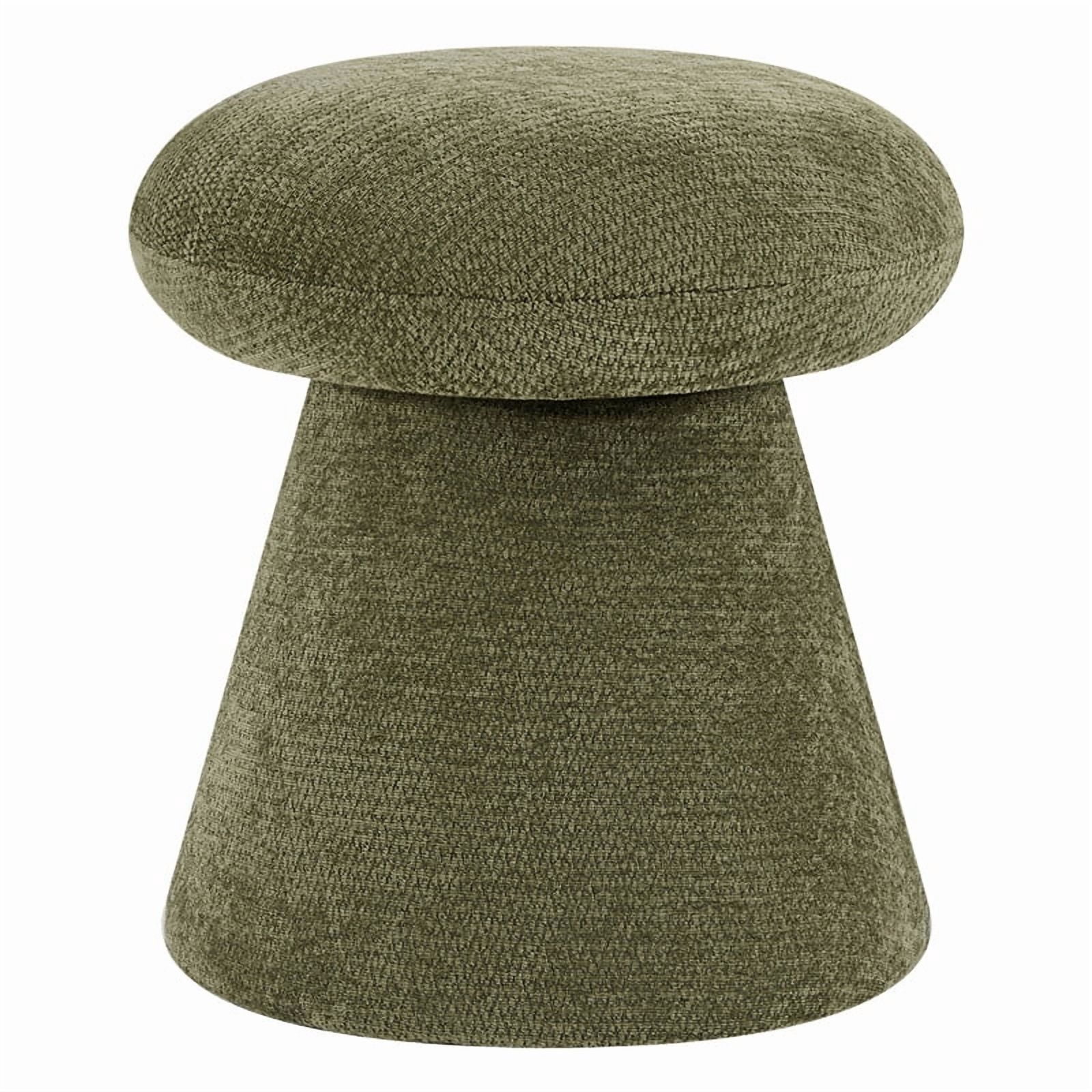 Spruce & Spring Swivel Upholstered Chenille Ottoman Footstool, Accent Stool for Living Room, Bedroom & Vanity, Green, 17x16x16in