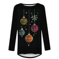 thumbnail image 4 of Mifsaly Merry Christmas Sweatshirts Women Oversized Raglan Long Sleeve Crewneck Pullover Tops Xmas Printed Holiday Shirts Breathable Festival Party T-Shirts 2025, 4 of 5