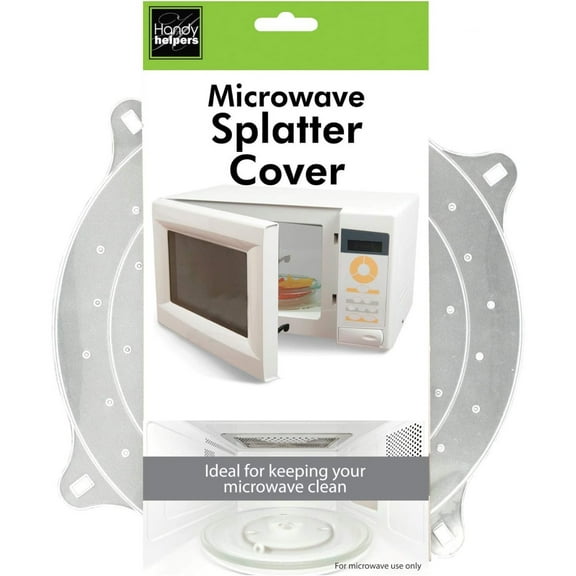 Handy Helpers - Kitchen Essentials Microwave Splatter Safe Cover Over Dishes 10"x12"- Silver Plastic