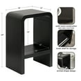 thumbnail image 3 of Kate and Laurel Reddy Modern Arched Wood Side Table, 16 x 12 x 24, Black, Contemporary Two-Tier End Table for Use as a Bedroom Nightstand or Small Record Player Stand, 3 of 9
