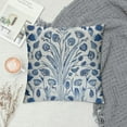 thumbnail image 2 of Nawypu  Blue and White Geometric Flower Throw Pillow Cover Lily Leaf Ginkgo Biloba Flower Throw Pillow Covers Chinoiserie Style Euro Sham Pillow for Living Room Bedroom, 2 of 5