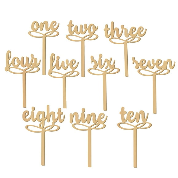 Miangastore 10pcs Wooden Table Numbers Seating Cards for Wedding Party Event Decoration