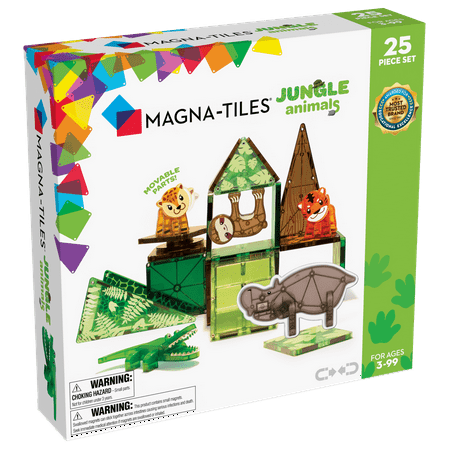 MAGNA-TILES Jungle Animals 25-Piece Magnetic Construction Set, The ORIGINAL Magnetic Building Brand