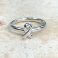 thumbnail image 2 of Ribbon Ring / 925 Shiny Sterling Silver Breast Cancer Awareness Ribbon Ring / Cancer Survivor Jewelry/ Unique Gift For Women, 2 of 3