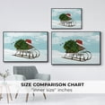 thumbnail image 4 of Christmas Holly Hedgehog Sledding - Framed Gallery Wrapped Holiday Canvas - 25 x 37 - Black Frame, 4 of 8