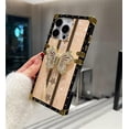 thumbnail image 6 of Case for iPhone 16,Glitter Kickstand Cute Luxury Bling Sparkly Rhinestone Butterfly Foldable Stand Elegant Shockproof Women Girl Phone Case for iPhone 16,6.1 inch 2024 (Gold), 6 of 13