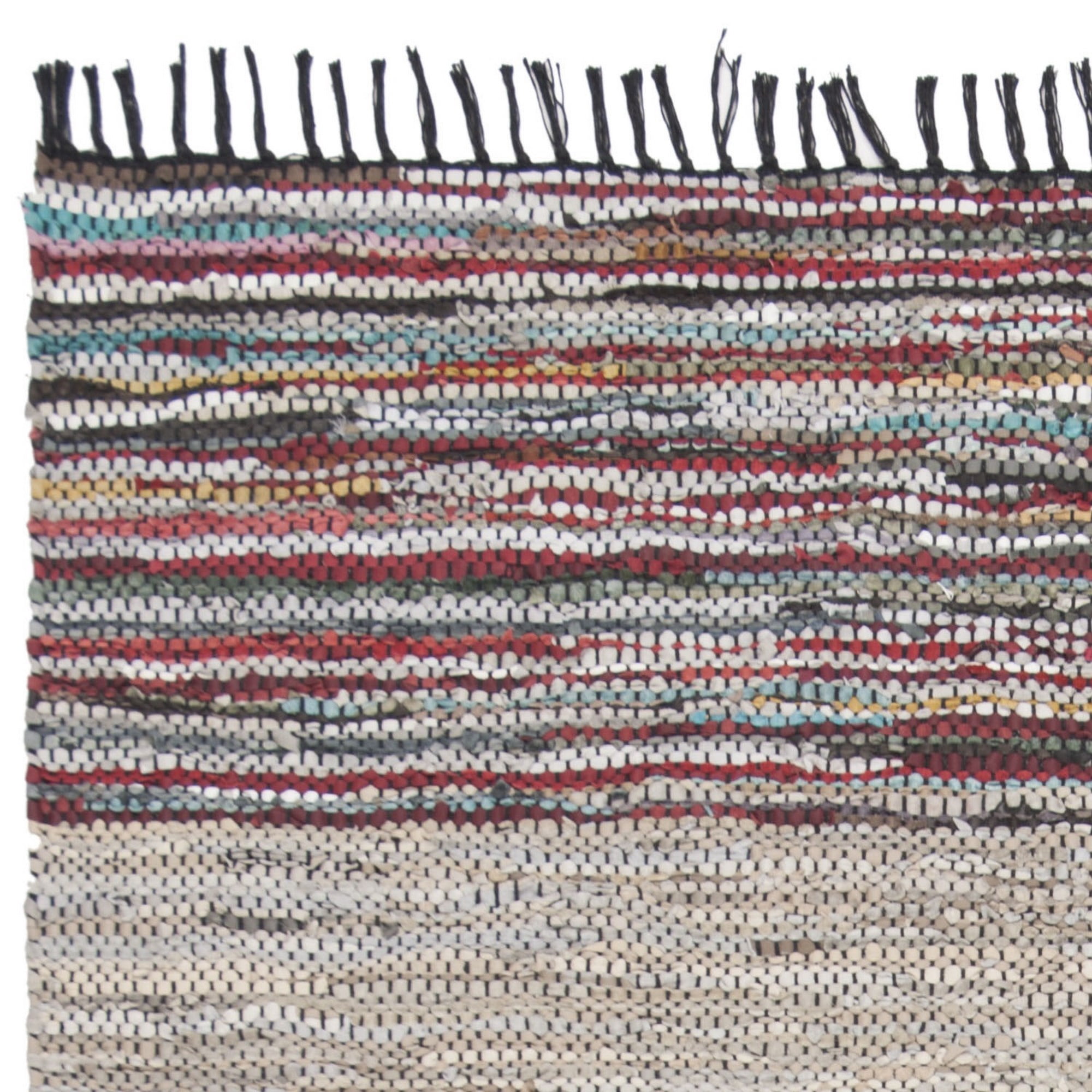SAFAVIEH Vintage Leather Jantar Striped Braided Area Rug, Beige/Multi, 8' x 10'