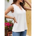 thumbnail image 2 of Sleeveless Womens Tank Tops V Neck Waffle Knit Summer Casual Loose Tee Shirts, 2 of 6