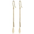 thumbnail image 2 of KoolJewelry 14k Yellow Gold Double Tearprop Dangle Earrings, 1.8", 2 of 5