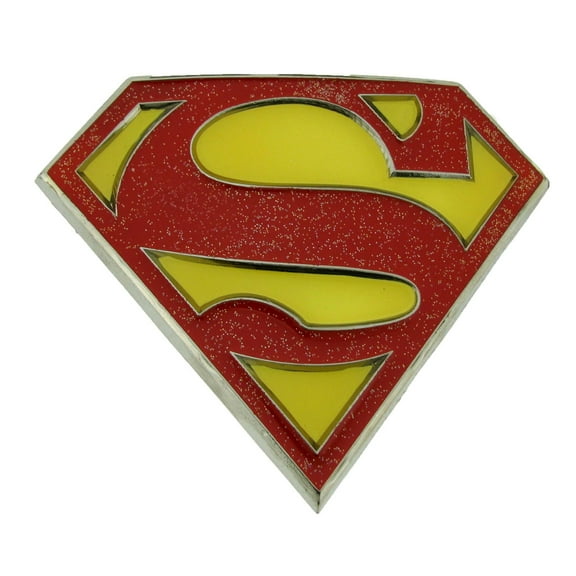 Superman Return Belt Buckle American Superhero Logo Costume Red Yellow Glitter