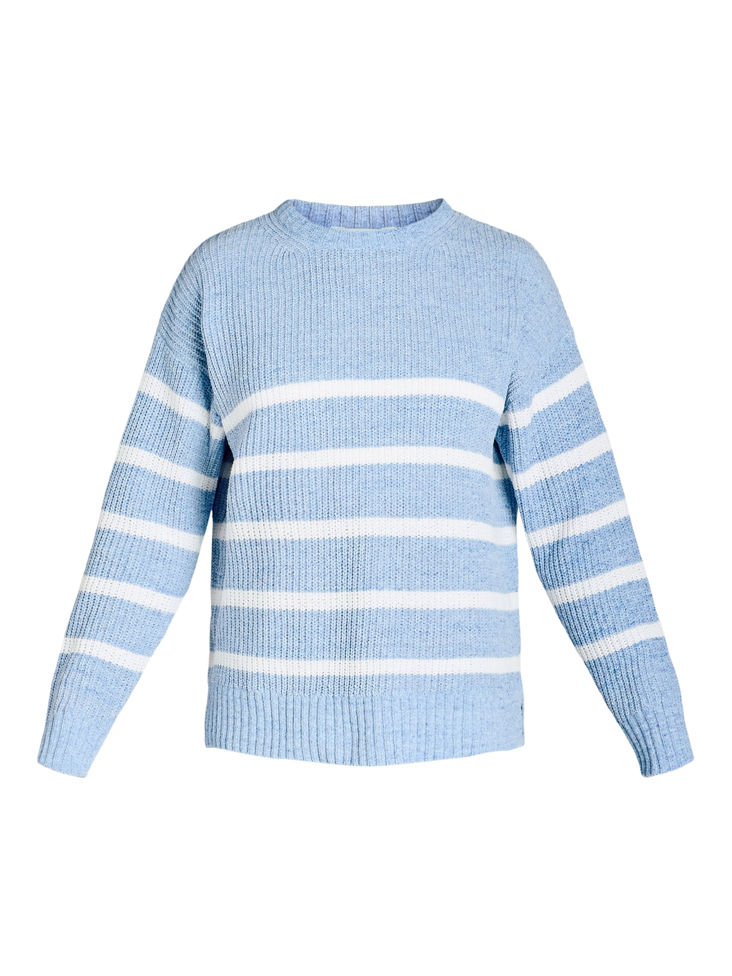 Time and Tru Women's Chenille Sweater with Long Sleeves, Midweight, Sizes XS-XXXL