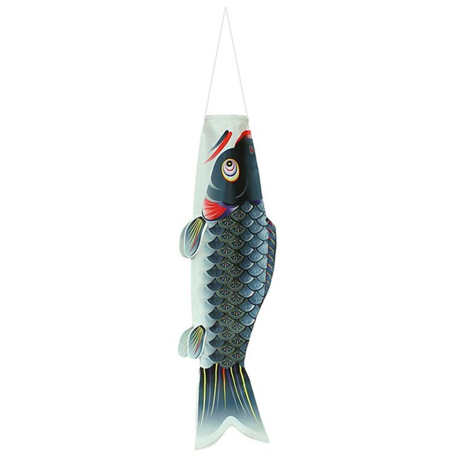 DOLITY Japanese Carp Flag Japanese Carp Windsock Streamer Windsock Banner Colorful Black