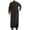 Black, variant on Miluxas Traditional Arabic Thobe, Long Sleeve Islamic Robe, Men's Middle Eastern Kaftan with Chest Pocket White