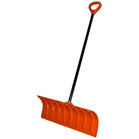 Emsco Group Bigfoot 27" Pusher Snow Roller Shovel - Metal Handle - Large D Grip