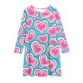 thumbnail image 4 of Cowsor Big Girls Long Sleeve Round Neck Dress Valentine Print Comfortable Stretch Fabric Ballet Practice Outfit for 4 to 14 Years Old Kids Dance Class Training, 4 of 5