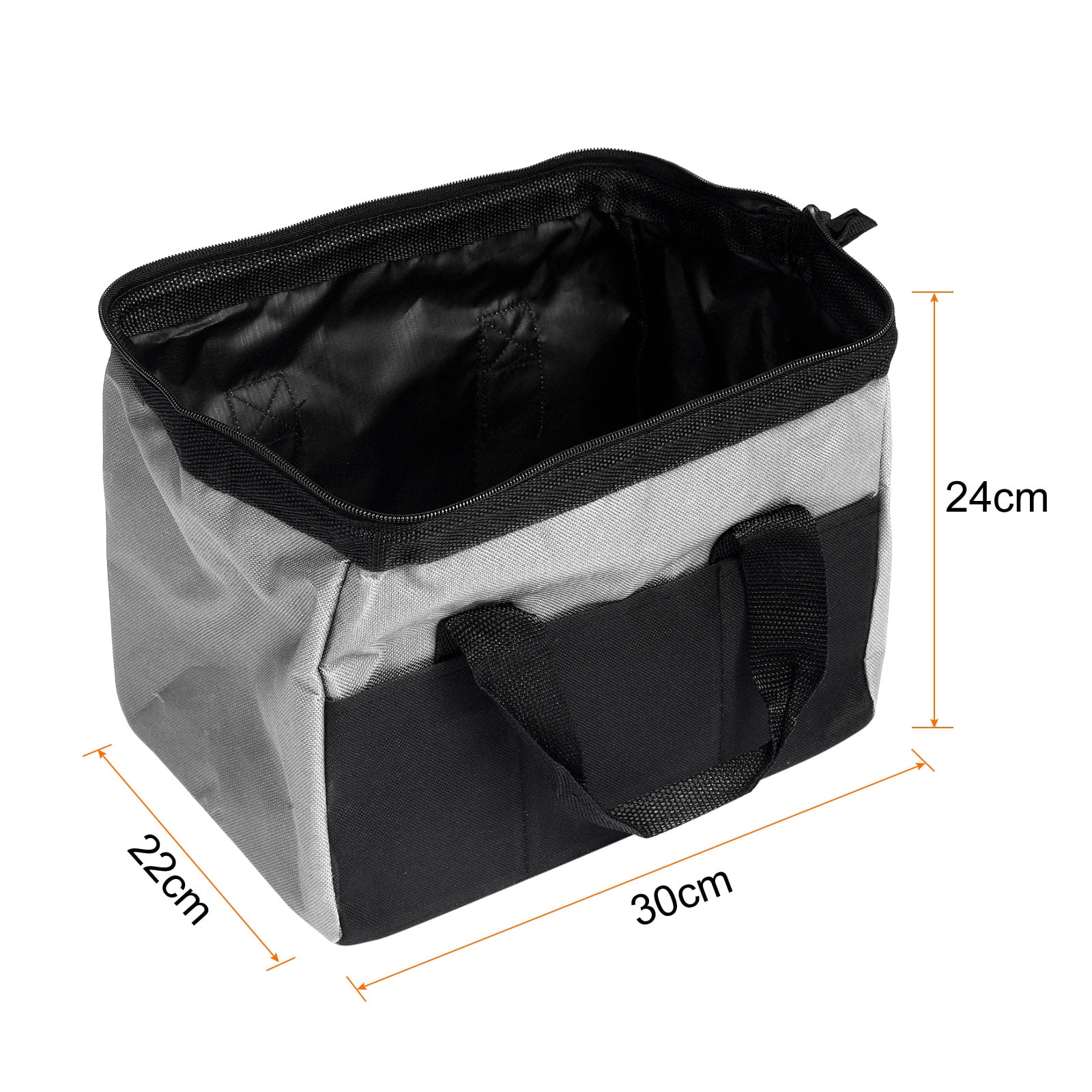 Tool Bag 12 Inch Oxford Waterproof 6 Pockets with Tool Pouch Bag Gray