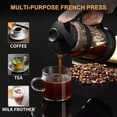 thumbnail image 3 of French Press Coffee/Tea Maker, Camping Mini Coffee/Tea Press of 304 Stainless Steel Filter and Heat Resistant Glass, Cold Brew Coffee Maker 11.8OZ for Travel& Home Gift(Black), 3 of 4