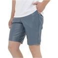 thumbnail image 3 of AXXD Mens Shorts With Pockets Blue Summer Men's Faux Leather Shorts with Pocket Casual Pure Color Beach Cargo Shorts New Arrival, 3 of 9