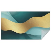 Teal Gold Marble Pattern Rectangle Tablecloth 60"x102",Waterproof Polyester Rectangle Table Cloth, Wipeable Spillproof Polyester Tablecloth for Dining, Camping, Indoor and Outdoor