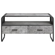 ACME Raziela Storage TV Stand in Concrete Gray and Black Metal Frame