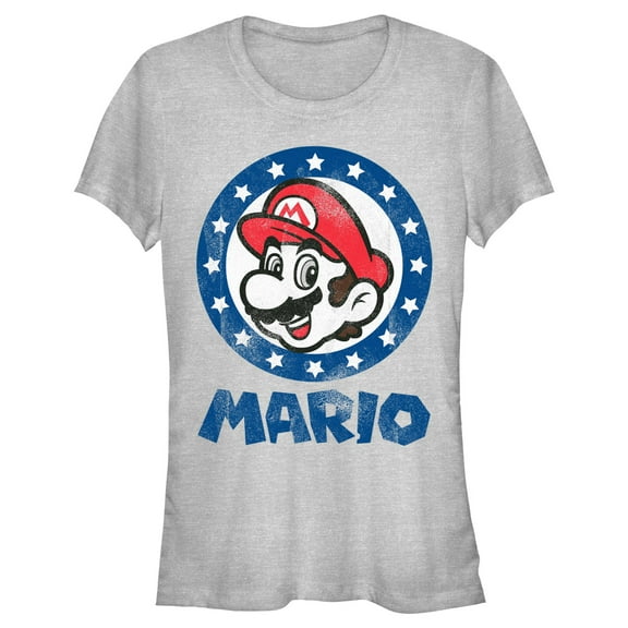 Junior's Nintendo Distressed Americana Mario Graphic T-Shirt