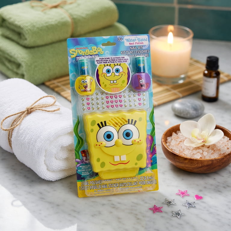 Spongebob Squarepants Nail Set with Nail Dryer, 14 Piece Set for