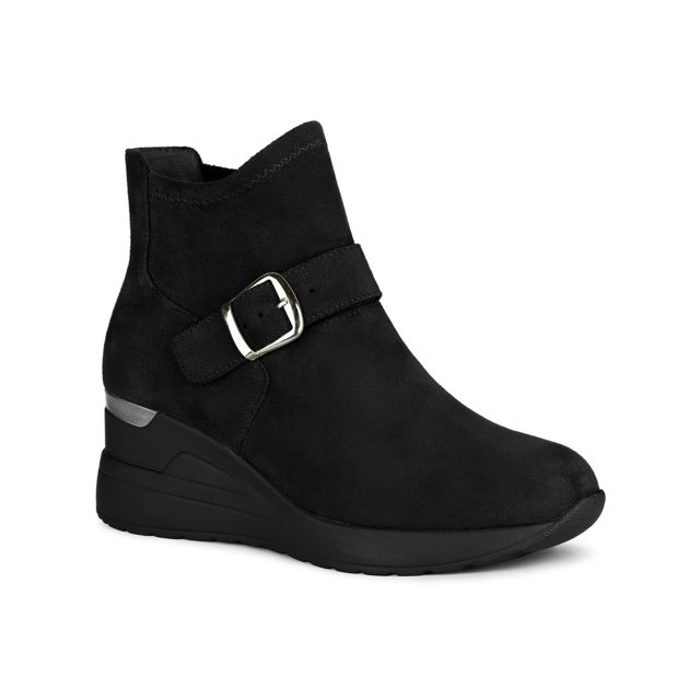 Unique Bargains Bottines à Talons Compensés avec Boucle Décorative pour Femmes
