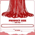thumbnail image 2 of Collar Huskein de 100 perlas rojas, 84 cm, para Mardi Gras, 2 of 6
